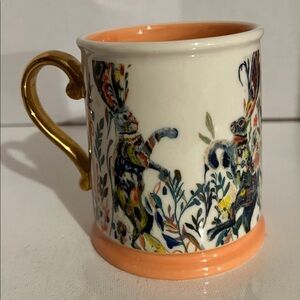 Anthropologie Starla M. Hoffman Dancing Hares Mug